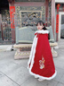 安妮优儿女童汉服冬款拜年服女宝中国风2025新款古装过年冬季儿童新年唐装 裙子加披风 150 实拍图