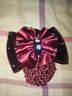AiChoice蝴蝶结水钻职业头花空姐发夹银行护士酒店发网流行头饰品头饰发饰 酒红色 实拍图