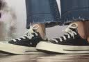 匡威（Converse）【滔搏运动】匡威男鞋女鞋低帮帆布鞋复古系带硫化鞋情侣款黑色 162058C 42.5 实拍图