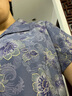 恒源祥奶奶衬衫夏季妈妈服装短袖上衣翻领70老太太衬衣服老年人女夏装套 蓝色+九分-裤 3XL 建议120-135斤 实拍图