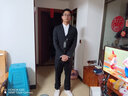 法蒙泽西服套装男士三件套商务职业正装小西装男结婚新郎上班修身外套男 黑色西服+西裤+马甲+衬衫+大礼包 XL【110-125斤】 实拍图