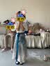 罗蒙女童马面裙汉服国风新中式儿童套装中秋演出服 天青色 套装  110 实拍图