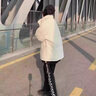 WASSUP HERMU官方潮牌羽绒服男女立领冬季优质白鸭绒宽松保暖外套情侣款冬装 米白色 XL （推荐145-170斤） 实拍图
