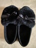 回力官方毛毛鞋雪地靴女冬季豆豆鞋女加绒棉拖鞋保暖孕妇蛋卷单鞋子女 黑色/0281【蝴蝶结款】 35 实拍图