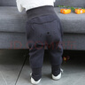 栀洁宝宝裤子秋冬外穿1岁婴儿加绒屁屁裤冬装男小童加厚PP裤保暖棉裤 藏青色大象一体绒 适合18-8度 90 cm 实拍图