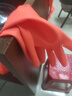 巧姨加长款一体植绒橡胶手套加绒加厚乳胶防水耐用洗碗洗衣服厨房家用 45cm加长一体绒[1双]红色 M中码 实拍图