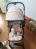 flykids四轮万向折叠可坐可躺婴儿推车一键折叠减震双向高景观婴儿车伞车 四轮万向粉色 实拍图