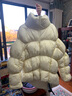 日着原创设计师女装冬季新款女士前短后长宽松高领保暖无胆防绒羽绒服 白色 L 实拍图