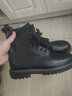 跨足行【牛皮】马丁靴男士秋冬季英伦高帮皮鞋增高黑色透气大码中帮皮靴 黑色8孔高帮【四季款】 44 码（=运动鞋45） 实拍图