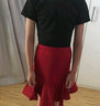 艾舞戈拉丁舞服装女童舞蹈服套装少儿表演练功服比赛服女孩拉丁舞裙 黑色连体服+酒红鱼尾裙（短袖） 160 (身高160-170cm) 实拍图