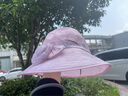 傲璐（AOLU）帽子女夏天冰丝遮阳帽中年妈妈防晒太阳帽中老年夏凉草帽母亲礼物 粉色 +防风绳 M(56-58cm) 实拍图