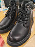 欧伦啄木鸟马丁靴男秋冬季2025新款高帮英伦风黑色工装机车皮靴春秋休闲皮鞋 黑色 42 实拍图