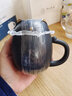 南山先生 招财猫马克杯带盖创意定制泡茶杯粗陶瓷茶水分离过滤高档便携 带过滤 禅风黑+55°C智能恒温座 实拍图