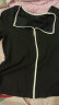 尚都比拉夏季优雅知性撞色领口五分袖t恤女显瘦休闲上衣 雅黑色 XL  晒单实拍图