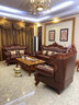 王者王朝欧式真皮沙发客厅奢华头层牛皮香槟金色全实木双面雕花别墅大户型 1+2+3沙发组合 实拍图