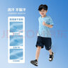 左西男童套装夏装儿童短袖短裤2025新款网眼速干男孩运动服两件套潮 蓝色 160 实拍图