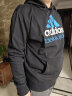 阿迪达斯（Adidas）卫衣男装新品运动服跑步训练透气潮服简约舒适套头衫 小Logo-黑/蓝 3XL 实拍图