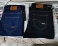 傲励锦【148两条】加绒牛仔裤男弹力中青年宽松直筒裤加厚商务休闲长裤 8010黑色加绒+009黑色加绒 32码( 二尺五) 实拍图