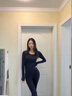 COREN KRAY超薄发热保暖内衣女士秋衣秋裤套装热能肌底美服衣打底衫 黑色套装 均码 【85-130斤】 晒单实拍图