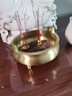 福笙堂香炉纯黄铜香炉家用供奉上香三件套大号宣德炉熏香供佛焚香烧香炉 经典方耳香炉（中号）+香插 实拍图