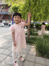 戴维贝拉（DAVE＆BELLA）【Hello·Kitty联名】女童连衣裙夏装公主裙中国风宝宝汉服裙子 橘粉 130 cm（建议身高120-130cm） 实拍图