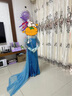 忆爱爱莎公主裙女童冰雪奇缘夏季长裙礼物艾莎连衣裙儿童艾莎裙子拖尾 蓝色亮片裙拖尾+7件套 130 cm 实拍图