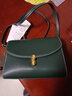 歌菲妮牛皮女包2024新款潮小包包女斜挎包时尚小方包单肩包百搭森系 橄榄绿大号 实拍图