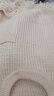 三彩2023冬季新款纯色肌理针织衫流苏圆领宽松毛衣短款简约女 奶白 160/84A/M 晒单实拍图