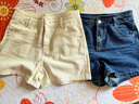 betu百图女装高腰百搭牛仔短裤显瘦A字多色牛仔短裤女2203T59 浅杏色 S 实拍图