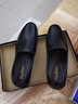 蜻蜓牌皮鞋男冬季加绒保暖鞋时尚中老年爸爸鞋男士休闲鞋真皮软面豆豆鞋 黑色 42 实拍图