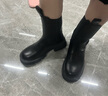 达芙妮厚底短靴女靴马丁靴白色烟筒靴中筒切尔西靴4622607063 黑色38 实拍图