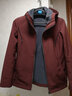 伯希和（Pelliot）软壳衣男女加绒保暖外套秋冬户外透气防风防泼水抓绒休闲连帽夹克 女酒红色 M 实拍图