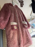 多妙屋儿童睡袍女童睡衣珊瑚绒冬季加绒厚法兰绒家居服 99099粉色 130cm 实拍图