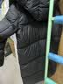 太平鸟连帽长直筒羽绒服女大农柔软轻泡芙白鸭绒 黑色 M 实拍图