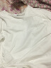 欧莎（OSA）收腰小白T显瘦新疆棉v领上衣打底衫长袖T恤女薄款 白色A XL 晒单实拍图