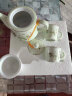 连山阁（LIAN SHAN GE）  陶瓷茶壶过滤家用泡茶器大号功夫茶具单壶带网隔内胆杯子套装冲茶壶 方壶玉兰花陶瓷过滤一壶二杯 实拍图