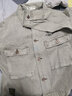 季言重磅短款工装做旧衬衫外套男春秋厚款长袖美式复古军旅风黑色上衣 灰色 L 实拍图