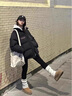 迪伽达晋江棉服女2024新款冬季棉服男加厚美式复古棉衣女面包服棉袄女 WFL-LS220黑色 M 实拍图