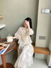 可茵（Keyin）新中式连衣裙套装女装2025年春夏新款国风刺绣温柔风中长款裙子女 上衣+半身裙 M 实拍图