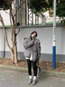 艾珠儿（Aizhuer）棉服女外套秋冬款女装冬季新款衣服宽松羽棉袄绒服女保暖加厚棉衣 灰色 M（建议100-110斤） 实拍图