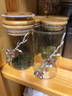 日式锤纹玻璃茶叶罐锡花密封干果花茶储物罐普洱茶罐子家用透明 平光(玻璃茶叶罐)_直形(250ML)+锡花 实拍图