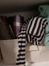 无印良品 MUJI 女式  罗纹高领毛衣 W9AA870 长袖针织衫 燕麦色X横条 S 实拍图