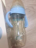 吉祥小鱼大宝宝吸管杯婴儿宽口径耐摔奶瓶1-2-3岁儿童水杯6个月以上喝奶杯 蓝色奶瓶 300ml +1个备用奶嘴 实拍图