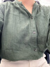 无印良品（MUJI）女式木棉混双层纱织长袖罩衫女士衬衫衬衣外套早春新品  BC2IZC4S 烟熏绿色 S(155/80A) 晒单实拍图