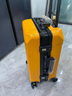 欧遥行李箱男铝框密码拉杆箱子韩版潮流大容量可登机女旅行皮箱次日达 黄色【黑框款-升级带充电口】 20英寸 -登机箱-手提上飞机手拉箱 实拍图