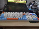 风陵渡F102低音有线无线键盘机械手感游戏办公专用电脑笔记本打字外接电竞拼色键盘 F102奶油蜜橙-无光-有线 实拍图