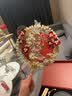 花喜礼中式新娘团扇结婚秀禾服双面成品diy手工制作材料包古风重工喜扇 双色双面材料包+高定礼盒+扇架 实拍图