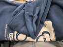森马集团加绒卫衣男士圆领秋冬季加厚保暖无帽套头男装 蓝色 3XL 实拍图