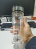 希诺（HEENOOR）玻璃杯双层水杯男带滤网防烫泡茶杯车载高档办公水晶杯子专用礼物 镜面杯盖6902-360ml 实拍图