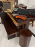 邦顾佳（BANGGUJIA）实木茶几茶桌椅组合实木大板茶桌新中式泡茶桌原木大板桌整木茶台 长凳140*30*45板厚5cm 实拍图
